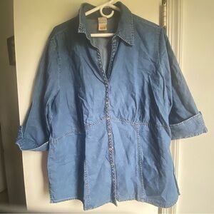 Faded Glory Women's Plus Denim Shirt 18/20 Vintage‎